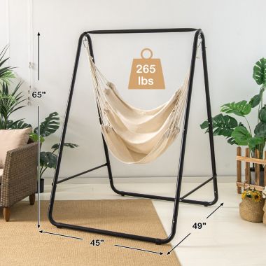 Hivago Hanging Padded Hammock Chair with Stand and Heavy Duty Steel. View a larger version of this product image.