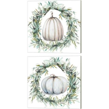 Blue Pumpkin Trio Canvas Art Print