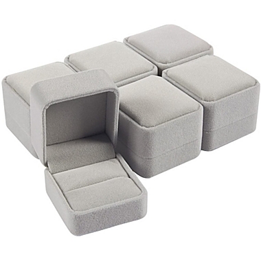 Juvale 6 Pack Jewelry Box Set - Jewelry Boxes - Velvet Jewelry Box Ring Gift Box Set, Single Ring Box Cases - for Proposal, Engagement, Wedding, Presentation - Grey, 2.5 x 1.7 x 2.2 Inches. View a larger version of this product image.