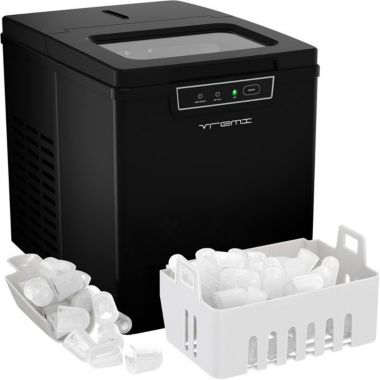 Vremi Portable Stainless Steel Ice Maker with Ice Scoop and Basket in Silver and Black. View a larger version of this product image.