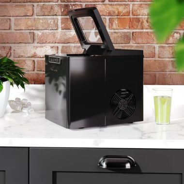 Vremi Portable Stainless Steel Ice Maker with Ice Scoop and Basket in Silver and Black. View a larger version of this product image.