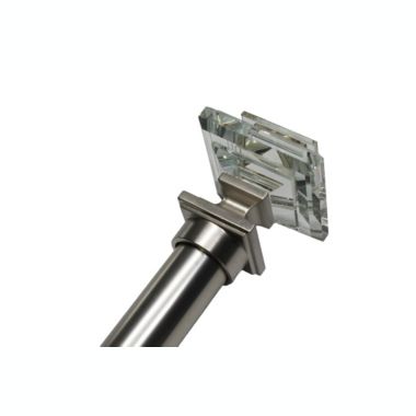 Linen Avenue Glass Square Double Window Curtain Rod Set, 28 to 48-Inch, Polished Nickel. View a larger version of this product image.