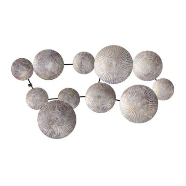 Nearly Natural Modern Decorative 3' x 2' Galvanized Textured Plates Antique Wall Art. View a larger version of this product image.
