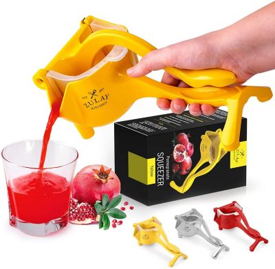 Zulay Kitchen Heavy Duty Pomegranate Manual Juice Press Squeezer - Yellow
