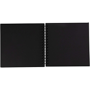 Paper Junkie Hardcover Scrapbook - Blank Wedding Guest Book, Photo Album, Square Spiral Bound Cardboard Cover Sketchbook for Kids DIY Craft, Diary Journal, Black, 40 Sheets, 8 x 8 Inches. View a larger version of this product image.