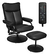 Gymax Couch Chair Lounge Swivel Massage Recliner w/ Side Pocket Remote Control Ottoman