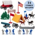 Alternate image 1 for SCS Direct Civil War Army Men Toy Soldier Action Figures - 100+ Pieces, 24 Unique Sculpts - Includes Soldiers, Horses, Cannons, Terrain and More