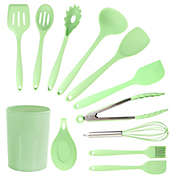 MegaChef Mint Gren Silicone Cooking Utensils, Set of 12