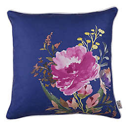 HomeRoots Blue Watercolor Wild Flower Decorative Throw Pillow Cover - 18