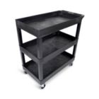 Alternate image 3 for Luxor EC111-B - 32" x 18" 3-Shelf  Multipurpose Serving Storage Tub Cart Three Shelves Black - 10 Pack