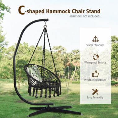 Hivago Solid Steel C Hammock Frame Stand. View a larger version of this product image.