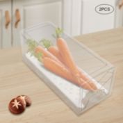 Stock Preferred Refrigerator Storage Bins in 2-Pcs Clear