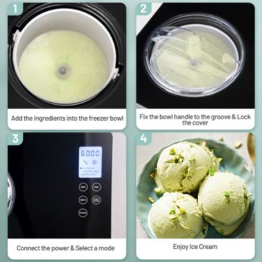 Costway 2.1 Quart Ice Cream Maker Frozen Machine Stainless Steel w/Timer Control. View a larger version of this product image.