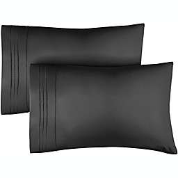 CGK Unlimited Soft Microfiber Pillowcase Set of 2 - King - Black