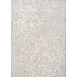 nuLOOM Clare Solid Shag Area Rug, 3' x 5', White