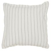 Saltoro Sherpi Tara 26 Inch Linen Square Euro Pillow Sham with Woven Stripe Design, Ivory-