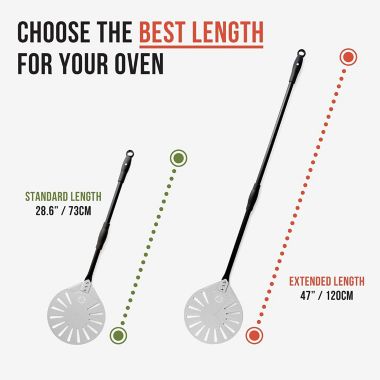 Chef Pomodoro Aluminum 9-Inch Turning Pizza Peel with Detachable Wood Handle for Easy Storage, 47-Inch Long, Gourmet Luxury Pizza Paddle for Baking Homemade Pizza Bread. View a larger version of this product image.