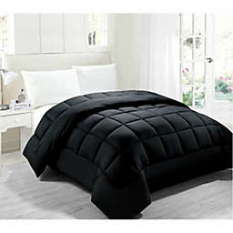 Legacy Decor Goose Down Alternative Full Queen Comforter, Black Color