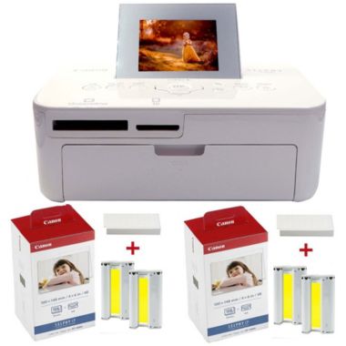 Canon Selphy CP1000 Compact Photo Printer White + 2pcs Canon KP-108IN Selphy Color Ink 4x6 Paper Set 3115B001. View a larger version of this product image.