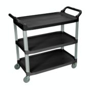 Luxor Large 3 Shelf Black Serving Cart