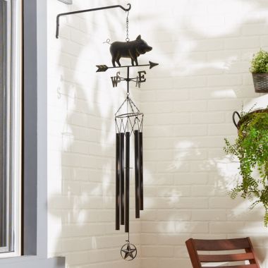 Accent Plus Weathervane Wind Chime - Pig. View a larger version of this product image.