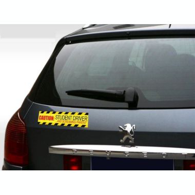 Zone Tech 1-Pack Caution Student Driver and Screaming Parent Funny Magnetic Bumper Sticker Sign for Student Driver - 12" X 3" & 35 Mil Thick. View a larger version of this product image.