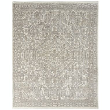 Nourison Silken Weave SLW02 Indoor Area Rug Ivory/Beige 7'10" x 10'2". View a larger version of this product image.