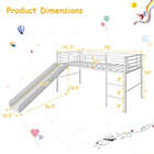 Alternate image 2 for Slickblue Twin Metal Loft Bed with Slide with Safety Guardrails and Built-in Ladder-White