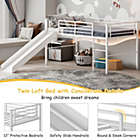 Alternate image 3 for Slickblue Twin Metal Loft Bed with Slide with Safety Guardrails and Built-in Ladder-White