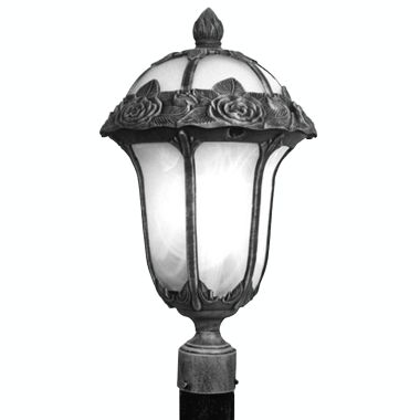 Special Lite Products Rose Garden F-2710-SW-AB Medium Post Mount Light with Alabaster Glass. View a larger version of this product image.
