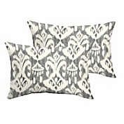 Outdoor Living and Style Set of 2 Grey and Cream Indoor and Outdoor Pillow, 20"