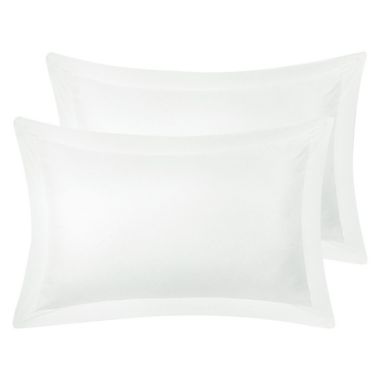 PiccoCasa Pillow Shams 2 Packs Oxford Pillowcases, Soft Brushed Solid Microfiber Soft and Comfortable Pillowcases Covers for Pillow King(20"x36"), Snow White. View a larger version of this product image.