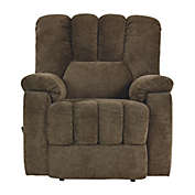 Lazzara Home Hooper Brown Chenille Upholstered Manual Reclining Chair