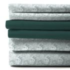 Alternate image 1 for Lux Decor Collection 4-Pieces Deep Pocket Microfiber Printed Bed Sheet Set in Twin Size White Grey