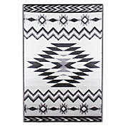Northlight 4&#39; x 6&#39; Black and White Aztec Print Rectangular Outdoor Area Rug