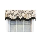 Alternate image 1 for RLF Home Bird Sketch R-Regal Valance Graphite. 3" Rod Pocket, Contrast fabric. 50"W x 17"L