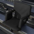 Alternate image 1 for Emma and Oliver Portable Stadium Chair with Armrests, Black Reclining Padded Back & Seat, Lightweight Metal Frame & Backpack Straps, Storage Pockets
