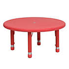 Alternate image 0 for Flash Furniture Wren 33&#39;&#39; Round Red Plastic Height Adjustable Activity Table
