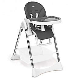 Costway Foldable High Chair with Large Storage Basket -Gray