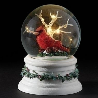 Cardinal with LED Tree Glitterdome Snow Globe 100mm. View a larger version of this product image.