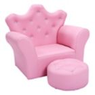 Alternate image 0 for Costway Pink Kids Armrest Chair w/ Ottoman