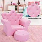 Alternate image 2 for Costway Pink Kids Armrest Chair w/ Ottoman