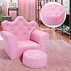 Alternate image 3 for Costway Pink Kids Armrest Chair w/ Ottoman