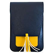 K. Carroll 7.5" Navy Blue and Yellow Fashionable Harper Crossbody Bag