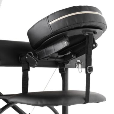 Saloniture Professional Portable Lightweight Tri-Fold Massage Table with Aluminum Legs - Includes Headrest, Face Cradle, Armrests and Carrying Case. View a larger version of this product image.