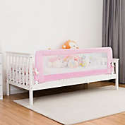 Slickblue 69" Breathable Baby Toddlers Bed Rail Guard Safety Swing Down-Pink