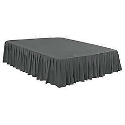 PiccoCasa Basic Lightweight Ruffled Bed Skirt Polyester Brushed Hotel Quality Durable Solid Wrinkle Free and Fade Resistance Bedroom 16 Inch Drop Full Dark Gray