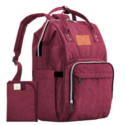 KeaBabies Original Diaper Bag Backpack, Multi Functional Water-resistant Baby Bags for Dads & Moms, with Changing Pad (Wine Red)