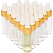 Juvale Mini Glass Dropper Bottles with Dispenser (0.17 oz or 5ml, Gold, 24-Pack)