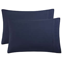 PiccoCasa Set of 2 Brushed Microfiber Embroidery Body Pillowcases with Envelope Closure, 110 gsm Classic Soft Envelope Body Pillow Covers in Home, 20